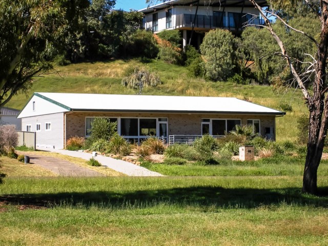 View of solar-passive house