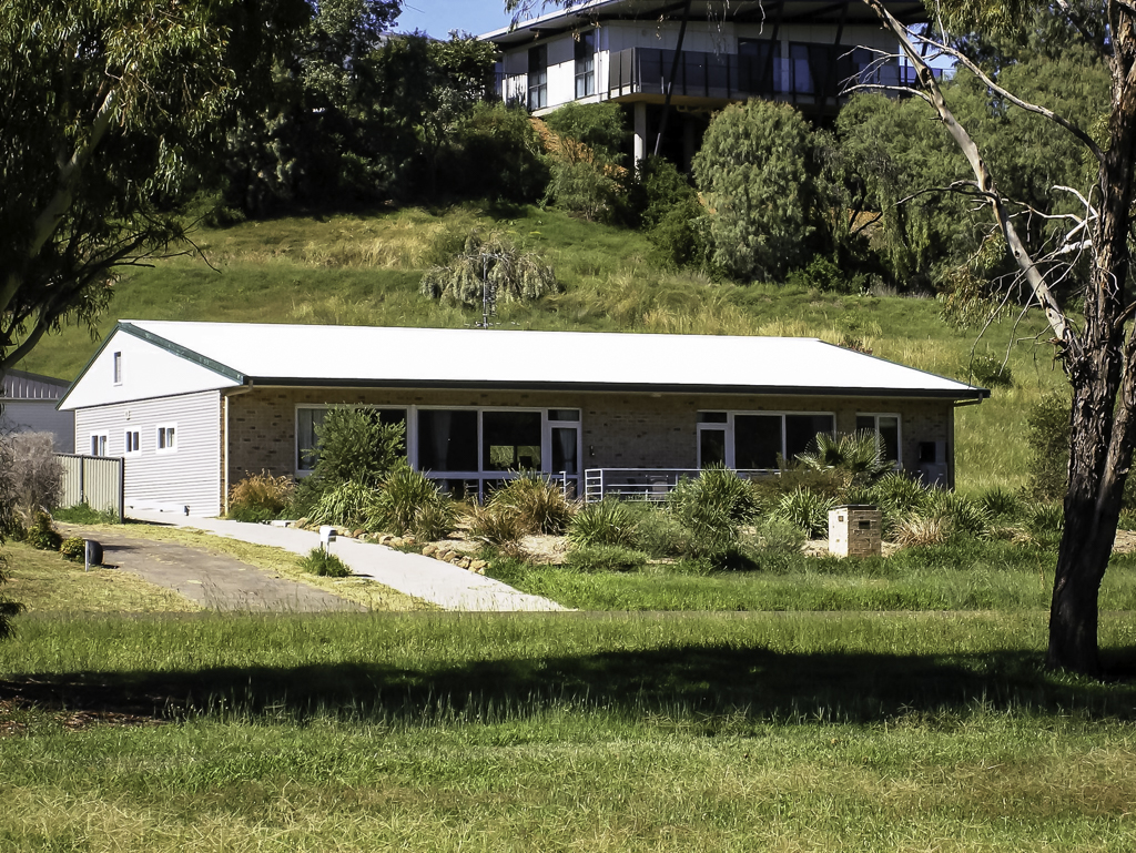View of solar-passive house
