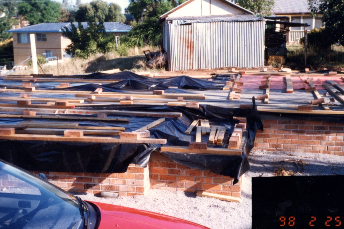 Photo of the main floor slab with covers