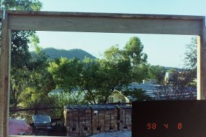 View through the lounge room window frame