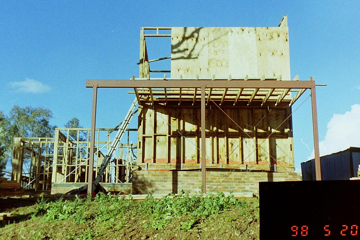 End view of the house with the second story up