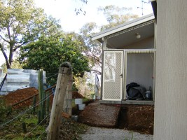 Photo of trenches dug for courtyard