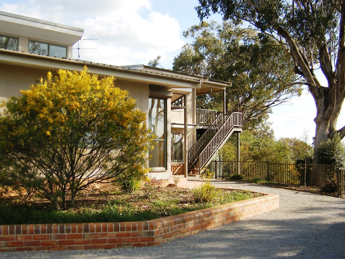 View of formal front garden bed