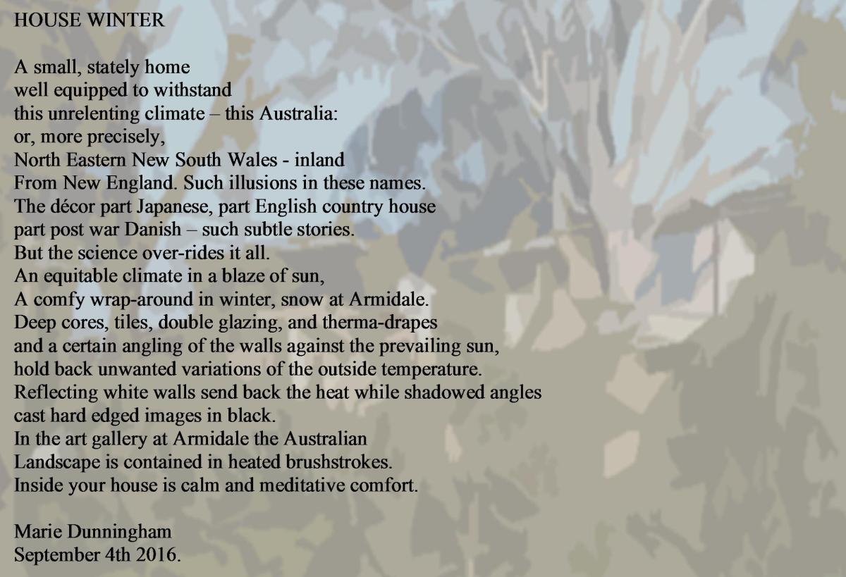 Poem over an image of a house